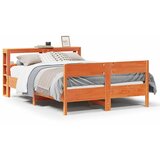 Maison Chic Posteljni okvir - Dvoposteljna postelja - Zakonska postelja brez vzmetnice voščeno rjav 140x190 cm borovina-J13422, (21770189) | Shoptok.si
