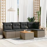  6-dijelni set vrtnih sofa od poliratana s jastucima sivi | shoptok.hr
