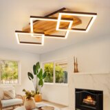 Nettlife zatemnilna lesena LED stropna svetilka s 3 kotnimi elementi, sodobna zasnova za dnevno sobo, energijski razred E, (5000491275) | Shoptok.si