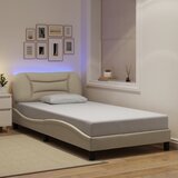 Furnova Posteljni okvir z LED brez vzmetnice krem 100x200 cm blago, (21934778) Cene