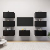 TV ormarići 7 kom crni 30,5 x 30 x 60 cm od iverice | shoptok.hr