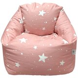 Ginger Home Детски Пуф Кресло Little Stars, 100% Памук, Розов Барбарон Със Звезди, 55x44x55 см Cijene