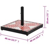 vidaXL Podstavek za senčnik terakota in bel kvadraten 12 kg | Shoptok.si