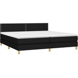 Krevet box spring s madracem LED crni 200x200 cm od tkanine | shoptok.hr