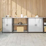 Kuhinjski set za pohranu 3 pcs Srebrna 240 x 50 x 92 cm