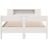 vidaXL Krevet s regalom z knjige bez madraca bijeli 120x200cm borovina | shoptok.hr