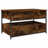 Maison Chic Klubska mizica - kavna mizica - Nizka mizica dimljeni hrast 85x50x50 cm inž. les in kovina, (21754812) Cene