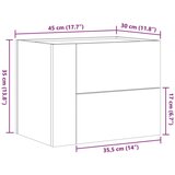  Zidni noćni ormarić boja hrasta sonome 45 x 30 x 35 cm | shoptok.hr
