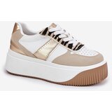 Boto Women's sneakers on a chunky platform animal print beige-gold Telanila | Shoptok.si