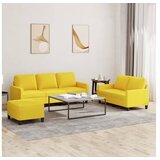 vidaXL 3-dijelni set sofa s jastucima svjetložuti od tkanine | shoptok.hr