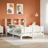 vidaXL Krevet s regalom z knjige bez madraca bijeli 120x190cm borovina | shoptok.hr