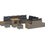  Vrtna sedežna garnitura z blazino Siva Poly ratan - - Siva - 117.6 - | Shoptok.si