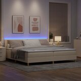  LED Box Spring Krevet s jastukom Krema 200 x 200 cm tkanina | shoptok.hr