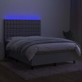  box spring s madracem LED svjetlosivi 140x200 cm tkanina | shoptok.hr