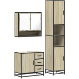Maison Chic Kopalniški sestavi - Kopalniška garnitura 3-delna sonoma hrast inženirski les, (21788236) | Shoptok.si