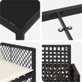  5-dijelni blagovaonski stol i stolice u vrtu s jastučićima Crno polyratan | shoptok.hr