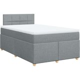 vidaXL Boxspring postelja z vzmetnico svetlo siva 120x190 cm blago | Shoptok.si