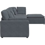  Modularna sofa s podnožjem i jastucima, baršunasta tamno siva | shoptok.hr
