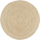  Ručno rađeni tepih od jute sa spiralnim uzorkom bijeli 150 cm | shoptok.hr