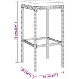  7-dijelni vrtni barski set od poliratana s jastucima crni Crna 110 cm table length | shoptok.hr