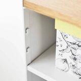YAMAZAKI Bel kovinski regal na kole&amp;scaron;čkih 60x59x35 cm Tower &amp;ndash; Slike