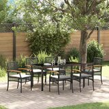  Vrtni set za objed s jastukom 7 pcs Crna Ratan | shoptok.hr