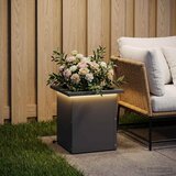  Vrtna posuda za sadnju s LED svjetlom Antracit 30 x 30 x 30 cm | shoptok.hr