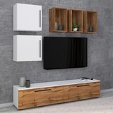 MID.YOU Dnevni Regal Arila, Barva Hrasta, Bela, 6-Delno | Shoptok.si