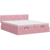 Podesivi krevet s madracem s uzglavljem 2 pcs Ružičasta Baršun | shoptok.hr