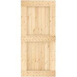  Drsna vrata s kompletom vodil 95x210 cm trdna borovina, (20999073) | Shoptok.si