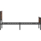  Metalni okvir kreveta bez madraca smeđi hrast 100x200 cm | shoptok.hr