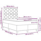 vidaXL Box Spring postelja z vzmetnico Črna 120x200 cm Tkanina Cene