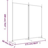 Sobna pregrada s 2 panela smeđa 175 x 180 cm od tkanine | shoptok.hr