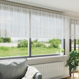 vidaXL Čipkasta zavjesa sa zavjesama Cvjetni Bijela 400 x 80 cm Poliester Cijene