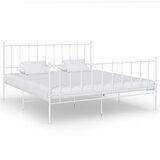 Maison Chic Posteljni okvir - Dvoposteljna postelja - Zakonska postelja bel kovinski 180x200 cm-J3153, (21767234) | Shoptok.si