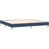  Box spring postelja z vzmetnico LED modra 200x200 cm blago | Shoptok.si