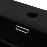 vidaXL Umivalnik z odprtino za pipo črna keramika 60,5x42,5x14,5 cm, (21409374) | Shoptok.si
