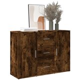 vidaXL Komoda dimljeni hrast 90,5x29,5x65 cm inženirski les | Shoptok.si