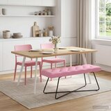 Klupa s gumbastim tkanjem Ružičasta 110 x 40 x 46 cm Tkanina | Eponuda.com