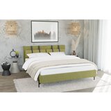 Ropez Svetlo zelena oblazinjena zakonska postelja z letvenim dnom 140x200 cm Tulsa – | Shoptok.si