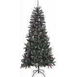  Umjetno božićno drvce Zelena 240 cm PVC Plastika i Čelik - 240 cm s LED-ima i zlatnim/brončanim lopticama | shoptok.hr