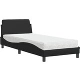 The Living Store Postelja z vzmetnico črna 80x200 cm umetno usnje - Postelja, (21611236) | Shoptok.si