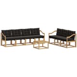 vidaXL Zunanja garnitura za sedenje z blazino 8 pcs Bela in črna, (5000282179) | Shoptok.si