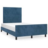  Posteljni okvir z vzglavjem temno moder 120x200 cm žamet, (20903139) | Shoptok.si