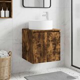 Umivaonik s policom za zid Dimljeni hrast 49,5 x 44,5 x 65,5 cm | shoptok.hr