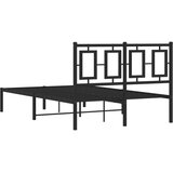  Metalni okvir za krevet s uzglavljem crni 120x190 cm | shoptok.hr