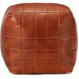  Tabure žuto-smeđi 40 x 40 x 40 cm od prave kozje kože | Eponuda.com