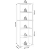 MID.YOU Pisarniški Regal Salia B60, Antracit, Barva Hrasta | Shoptok.si