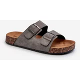 Kesi Men's slippers with cork soles, grey Rosawia