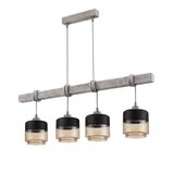 Brilagi Luster na sajli WOOD GLASS 4xE27/60W/230V borovina/siva/dimljeno braon | Eponuda.com